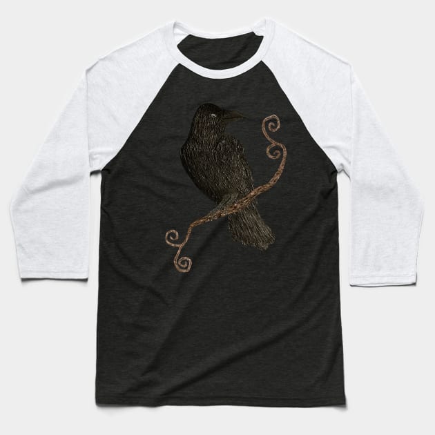 Raven - Messenger Baseball T-Shirt by Vasile Luciu